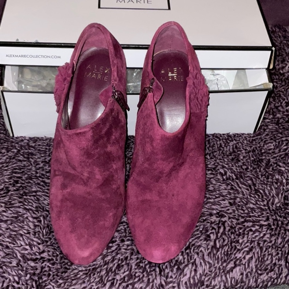 Alex Marie Purple Ankle Booties with High Heel